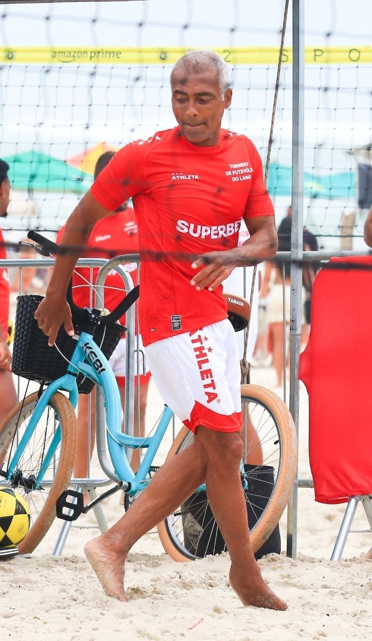 Romario na praia da Barra da Tijuca, no Rio de Janeiro