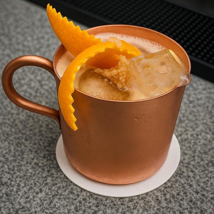 Coroado, do Trintaeum: cachaça, cold brew, laranja e melaço Coroado, do Trintaeum: cachaça, cold brew, laranja e melaço