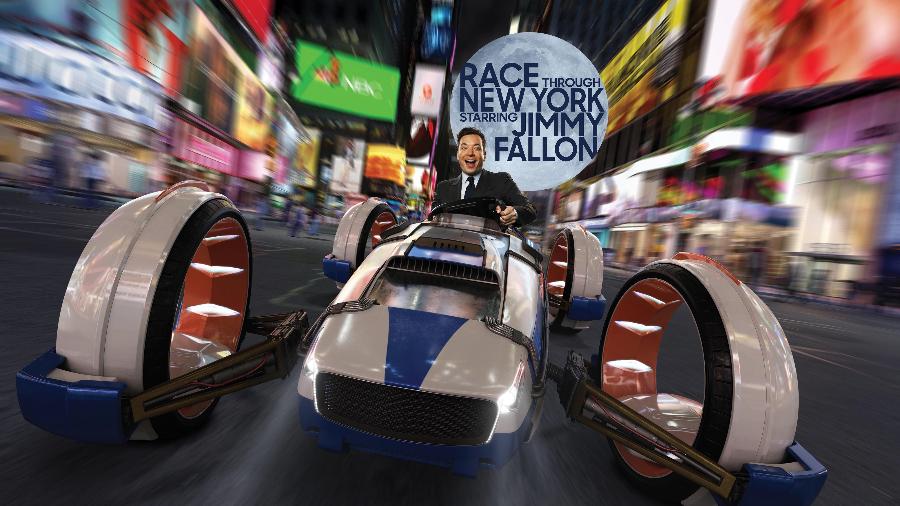 Race Through New York Starring Jimmy Fallon inova ao permitir que o participante agende o horário que deseja ir ao brinquedo - Divulgação