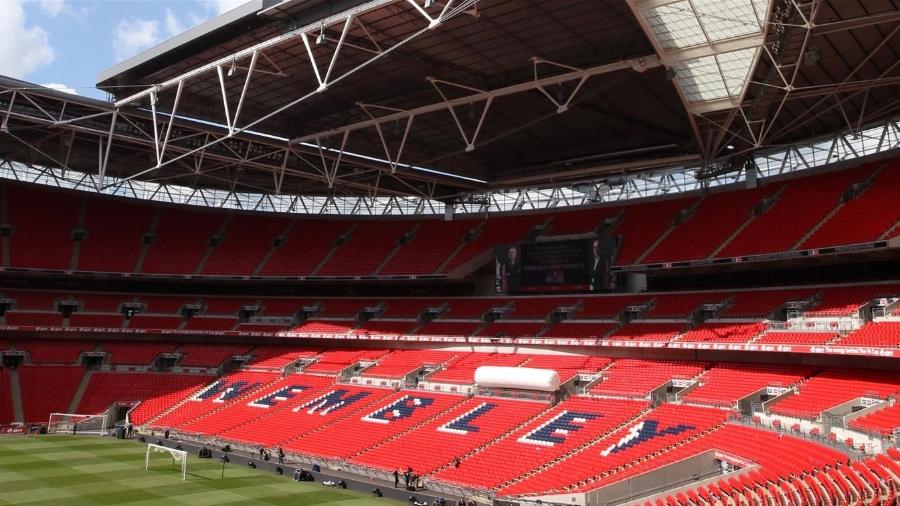 Estádio de Wembley, na Inglaterra, vai receber jogo entre Liverpool e Chelsea ou Arsenal - Divulgação/Wembley Stadium