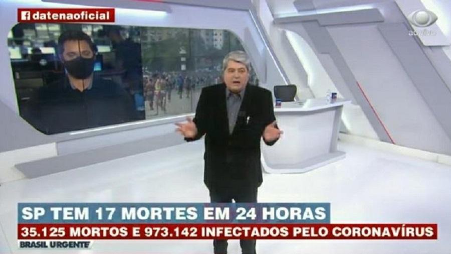 "O número é ridículo, é uma mentira deslavada", disse o apresentador no "Brasil Urgente" - Reprodução/TV Bandeirantes
