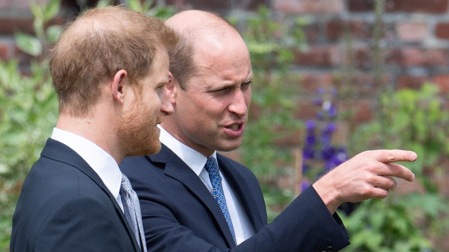 Harry e William ficaram lado a lado durante o velório da rainha Elizabeth II - Dominic Lipinski - WPA Pool/Getty Images