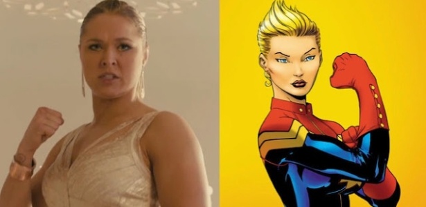 Ronda Rousey, que está em campanha para viver a personagem Ms. Marvel - Montagem/Reprodução