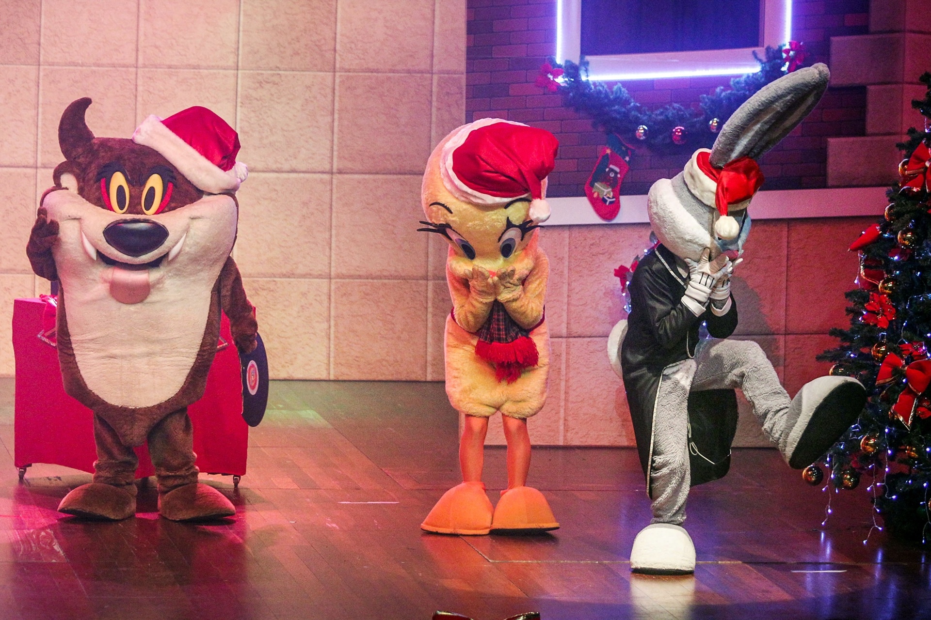 Pernalonga, Patolino, Piu-Piu, Frajola, Taz e Marvin fazem apresentações para os visitantes durante o dia. - Divulgação