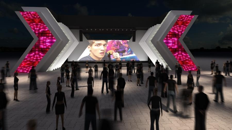 Projeção do Digital Stage, palco do Rock in Rio que vai receber apresentações de youtubers - Divulgação