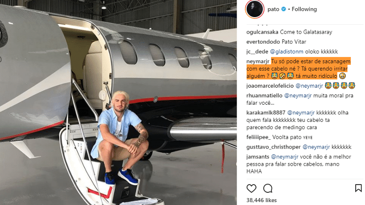 Neymar critica visual de Alexandre Pato - Reprodução/Instagram - Reprodução/Instagram