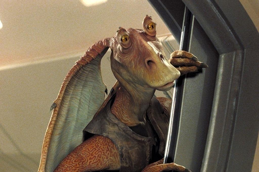 Jar Jar Binks em cena de "Star Wars: Episódio I - A Ameaça Fantasma" (1999) - Divulgação