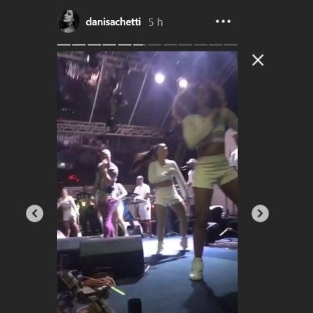 Dani registrou parte do show de Leo Santana - Reprodução/Instagram/@danisachetti - Reprodução/Instagram/@danisachetti