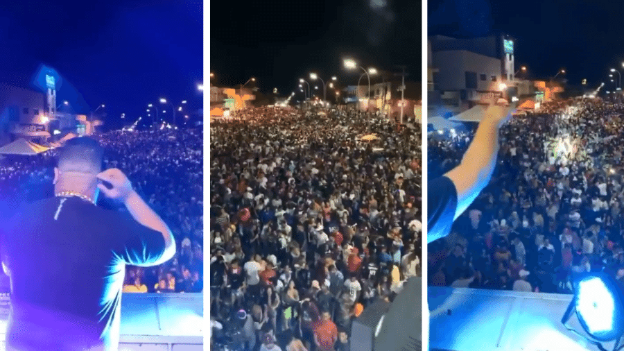 O cantor Neto LX faz show lotado durante a pandemia em São Félix do Coribe (BA) - Reprodução