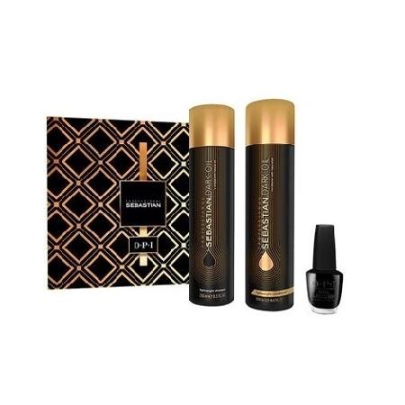 Kit shampoo e condicionador Dark Oil e OPI Black Onix, Sebastian - Divulgação - Divulgação