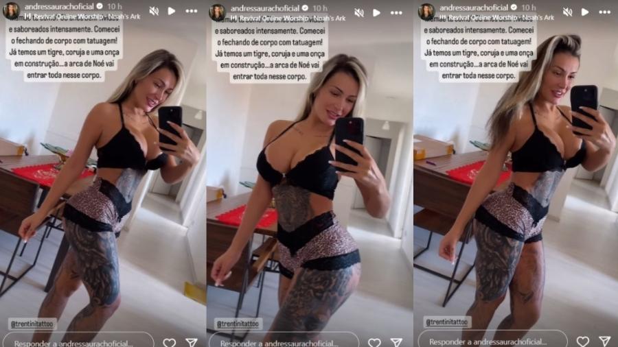 Andressa Urach revelou planos de fazer novas tatuagens