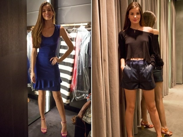 Os novos modelos escolhidos pela personagem também têm cores mais sóbrias e adultas. Os comprimentos curtinhos, mostrando mais a pele também na região da barriga, ganharam o corpo de Angel - Divulgação/TV Globo