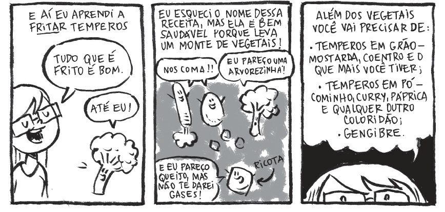 Quadrinho de Samanta Flôor para a coletânea em HQ "Guia Culinário do Falido" - Reprodução