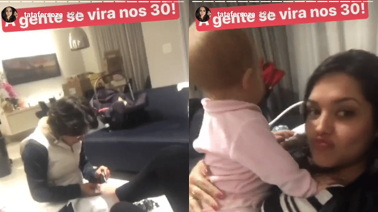 Thais Fersoza faz o pé com a filha no colo - Reprodução - Reprodução