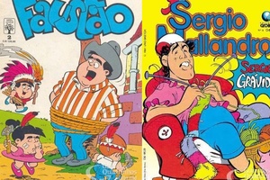 Capas dos gibis do Faustćo, Sergio Mallandro e Gugu - Divulgação - Divulgação