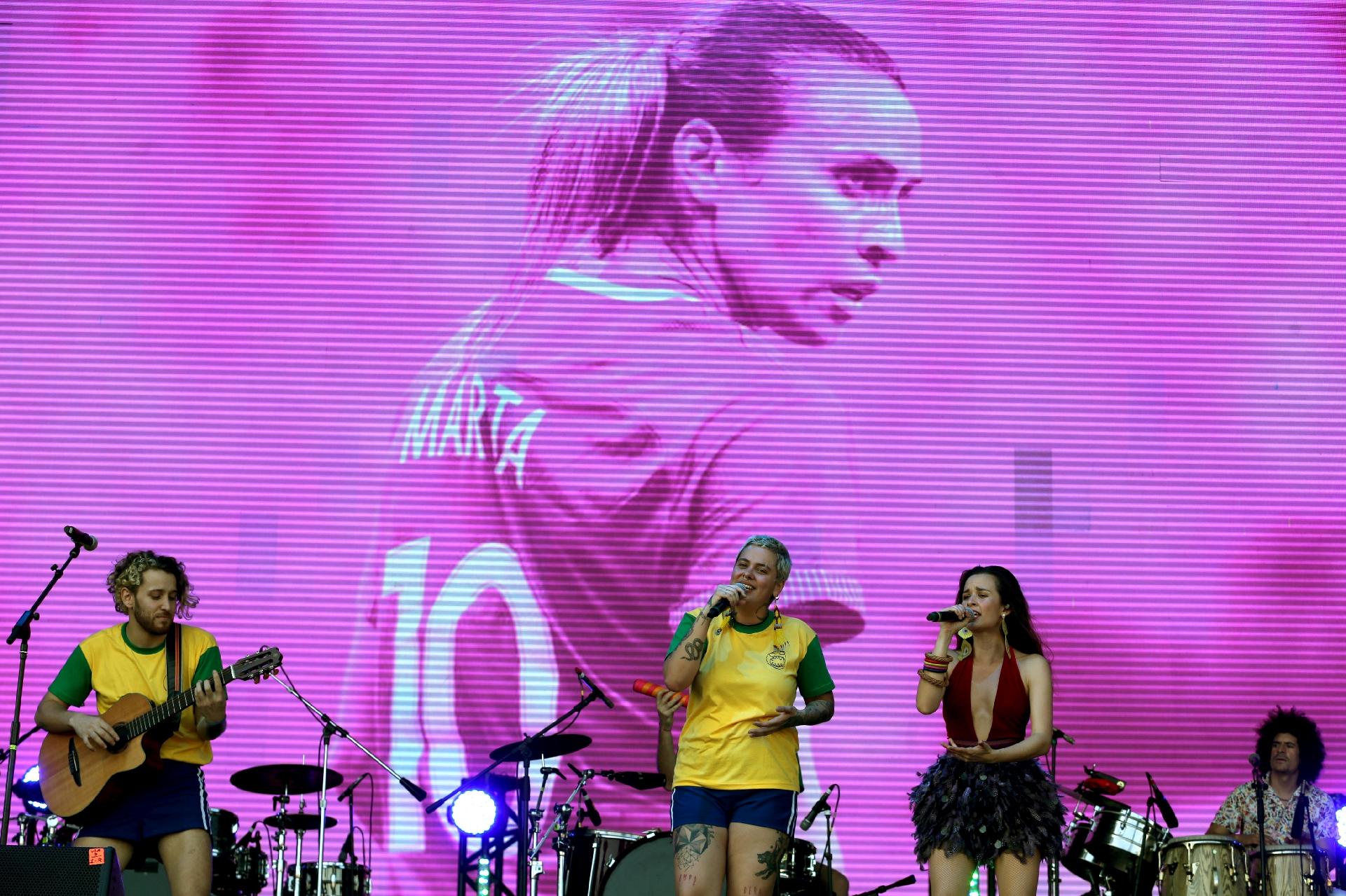 Banda Francisco, El Hombre faz homenagem à jogadora de futebol Marta no Rock In Rio 2019 - WILTON JUNIOR/ESTADÃO CONTEÚDO