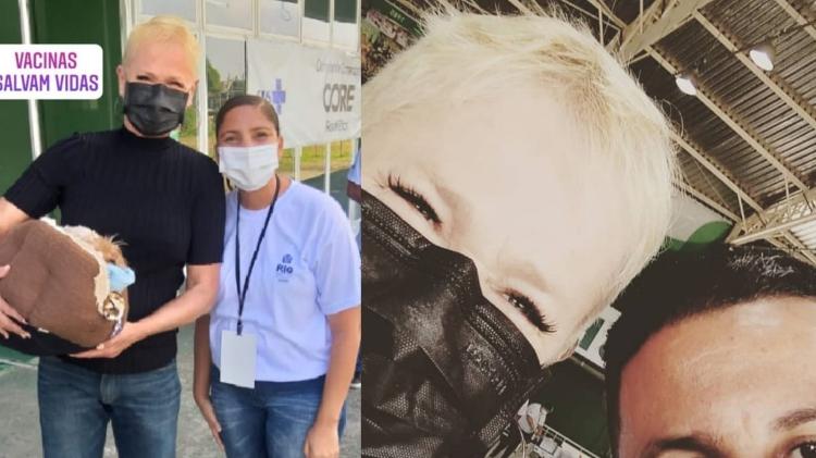 Xuxa posa com fãs ao tomar vacina contra a covid-19 - Reprodução/Instagram - Reprodução/Instagram