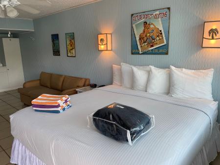 Foto que Mariana fez do quarto da família no Silver Surf: decoração vintage - Mariana Vidigal/arquivo pessoal - Mariana Vidigal/arquivo pessoal