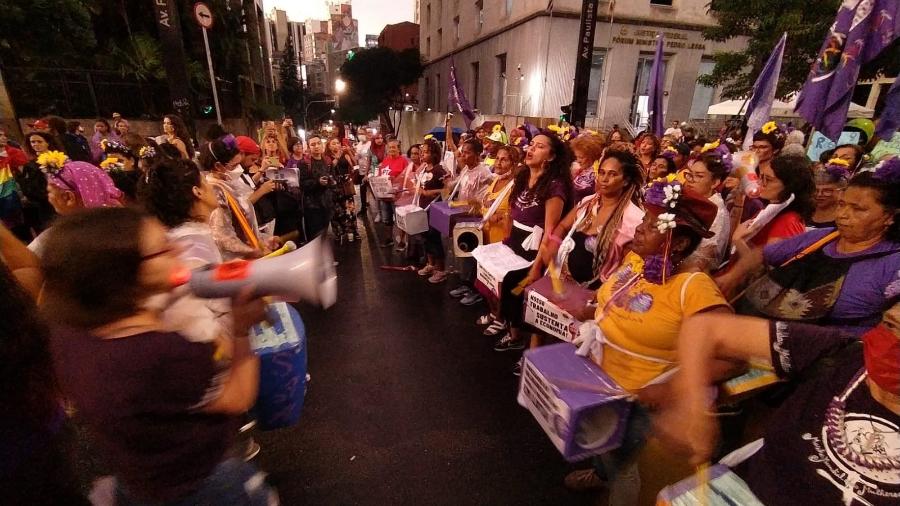 Feministas se reúnem na Avenida Paulista para atos de 8M em São Paulo - Marcha Mundial das Mulheres