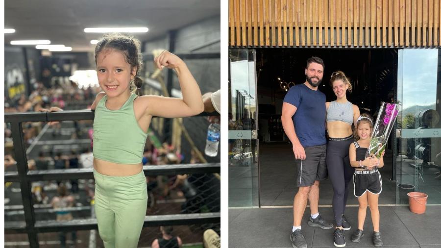 Na foto, a família completa: Helena, Anna Clara e Tiago Gonçalvez Pereira. Todos praticam crossfit