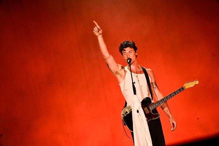 22.set.2024 - Shawn Mendes se apresenta no palco Mundo na última noite de Rock in Rio