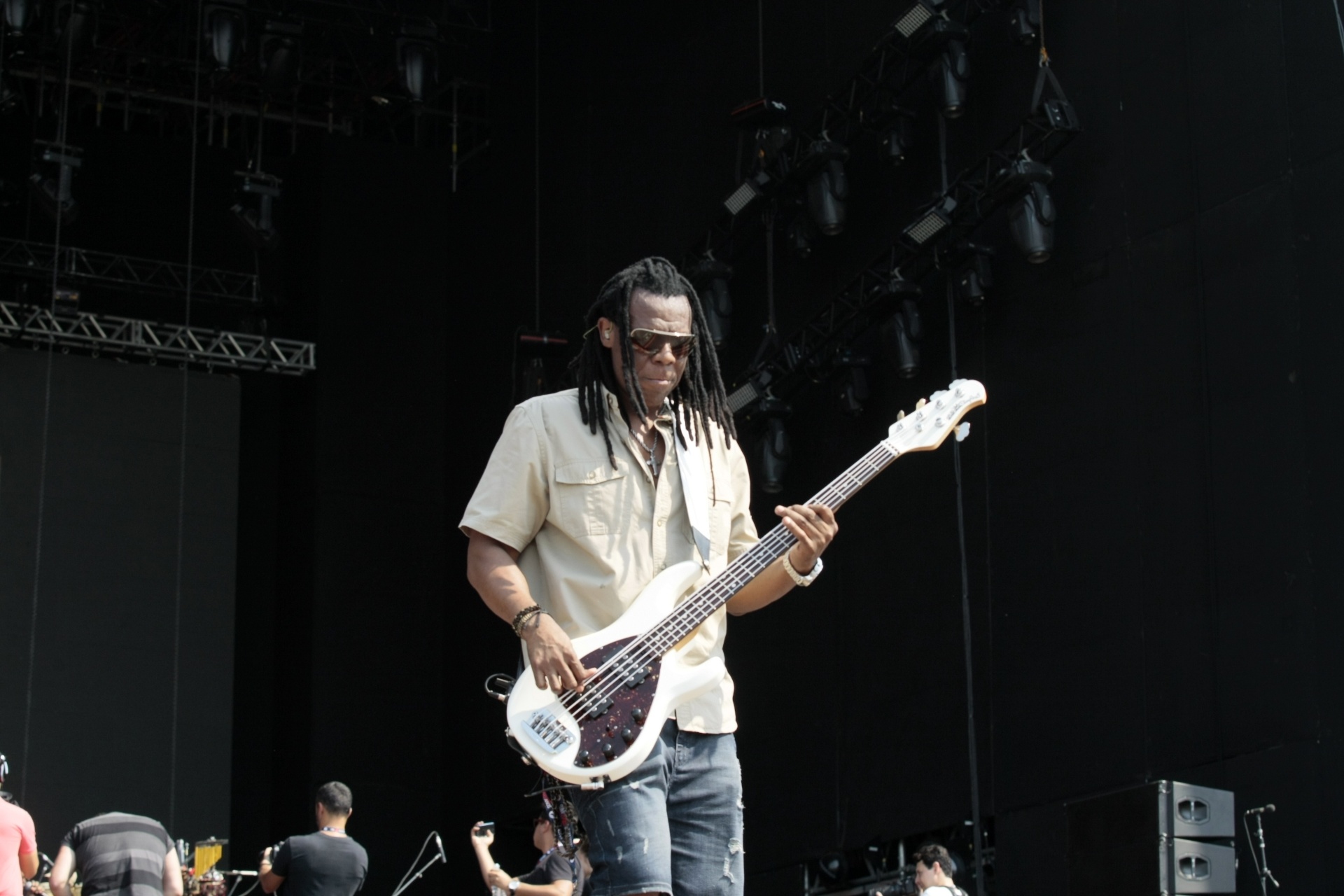 27.set.2015 - A banda Cidade Negra faz passagem de som no Palco Mundo, neste último dia de Rock in Rio - Johnson Parraguez/Foto Rio News