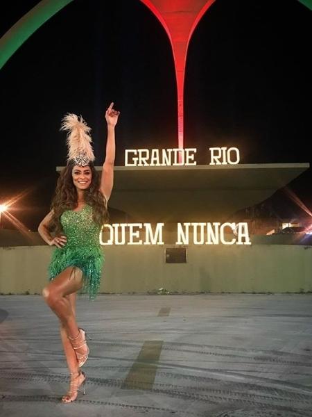 Juliana Paes grava clipe da Grande Rio - Reprodução Facebook