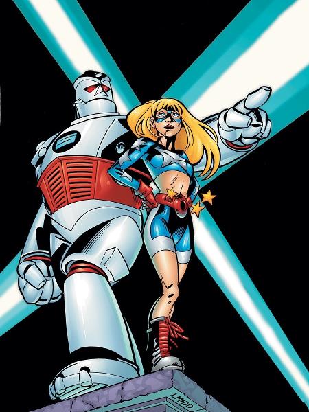Stargirl e seu fiel escudeiro Stripesy nos quadrinhos - Reprodução - Reprodução