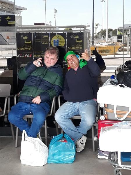 Brasileiros no Aeroporto de Lisboa, em Portugal - Arquivo Pessoal