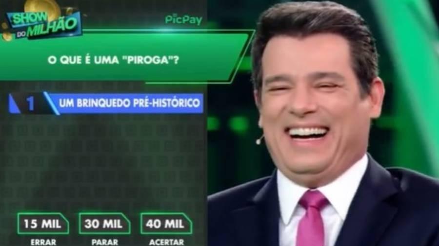 Celso Portiolli tem crise de riso com pergunta no "Show do Milhão" - Reprodução/Instagram