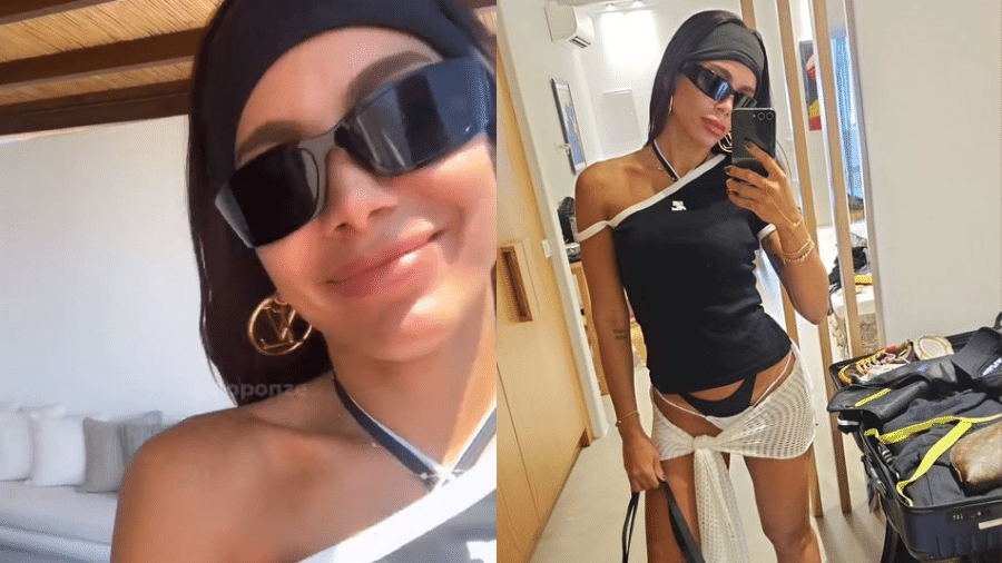 Anitta usa roupas de amigas depois de ter mala extraviada