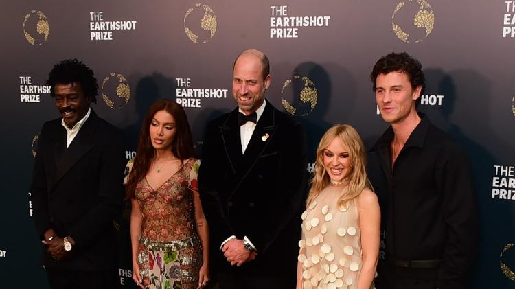 Seu Jorge, Anitta, Príncipe William, Kylie Minogue e Shawn Mendes no tapete verde do Prêmio Earthshot 2025, no Rio de Janeiro