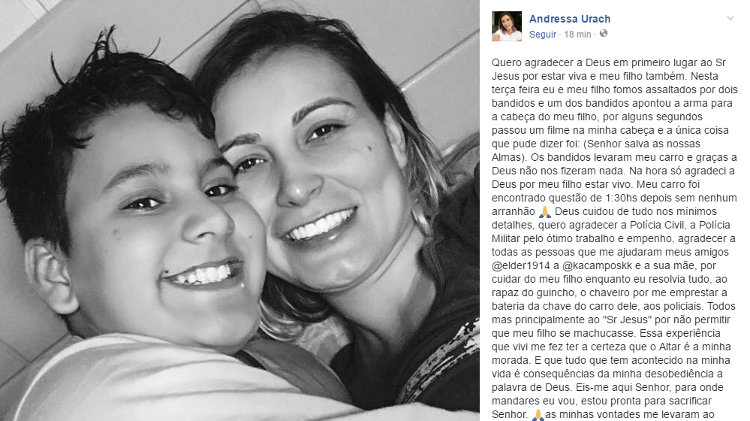Andressa Urach posta desabafo em sua conta no Facebook - Reprodução/Facebook - Reprodução/Facebook