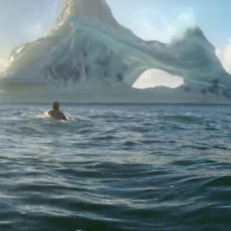 Primeiro capítulo de "O Tempo Não Para" mostrou iceberg no Guarujá, litoral de São Paulo - Reprodução/Globo - Reprodução/Globo