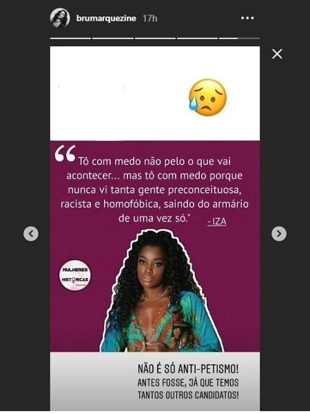 Em stories, Bruna Marquezine lembrou que há outros candidatos na corrida presidencial - Reprodução/Instagram - Reprodução/Instagram