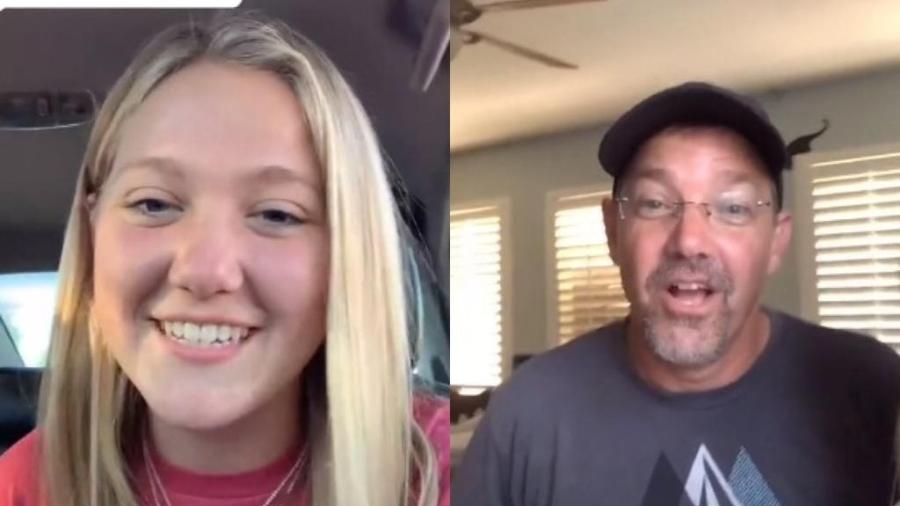 Faith Isabelle e o pai - Reprodução / TikTok