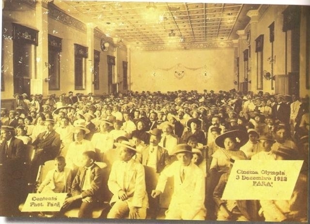 03.dez.1912 - Interior da sala do Cinema Olympia, em Belém do Pará, no ano da inauguração, em 1912 - Reprodução/Facebook Cinema Olympia