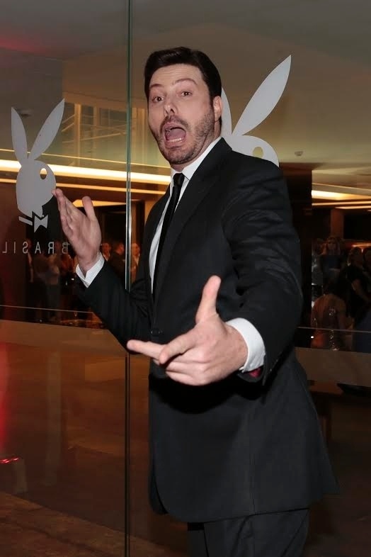 12.abr.2016 - Fã assumido da "Playboy", Danilo Gentili comparece ao lançamento da edição de abril da revista - Rafael Cusato/Brazil News