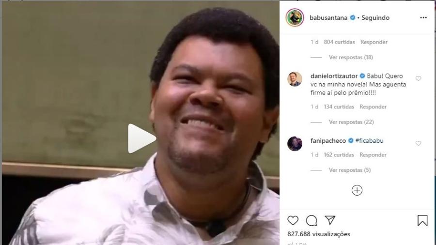 Autor Daniel Ortiz oferece emprego a Babu em sua novela - Reprodução/Instagram
