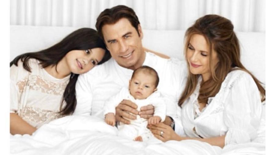 John Travolta, Kelly Preston e os filhos do casal - Reprodução/Instagram