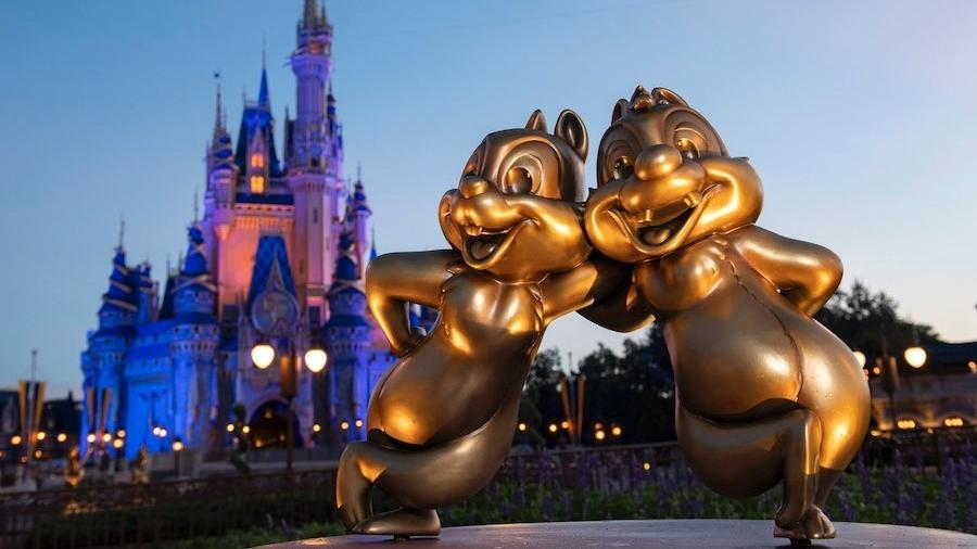 Tico e Teco "de ouro" são parte das celebrações no Magic Kingdom - David Roark/Divulgação Disney