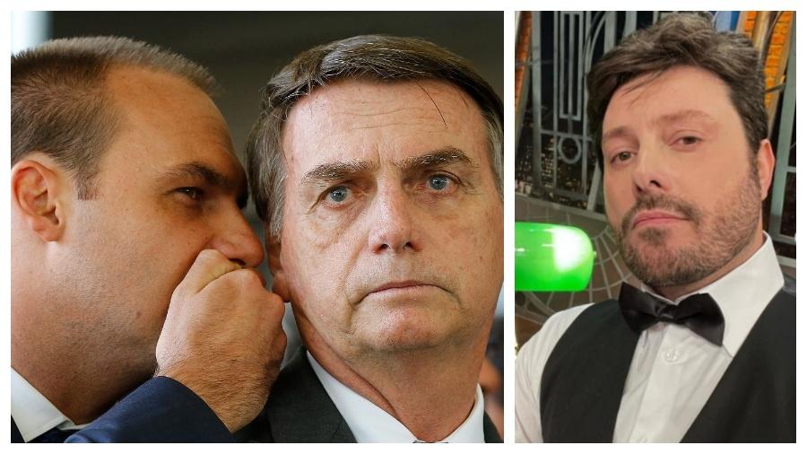 Danilo Gentili provocou o presidente Jair Bolsonaro e o deputado federal Eduardo Bolsonaro - Reprodução