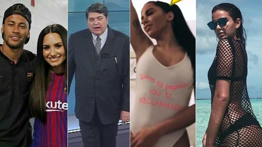 Neymar, Datena, Anitta e Bruna Marquezine soltaram indiretas nas redes sociais - Montagem/UOL