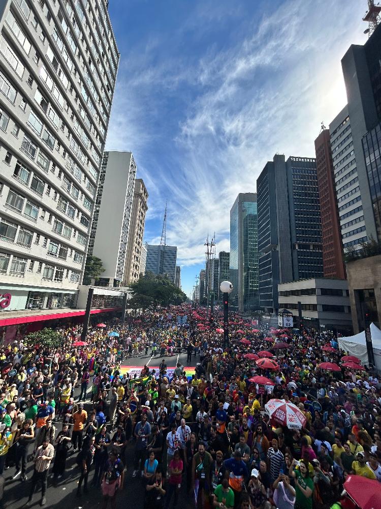 Público durante a Parada LGBTQIA+ 2024