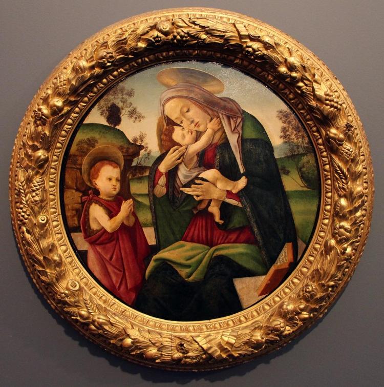 Obra "Virgem com o Menino e São João Batista criança", de Botticelli