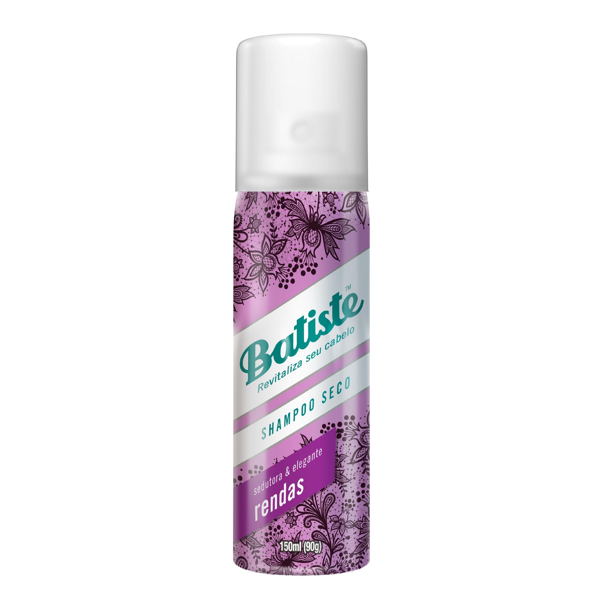 Xampu a seco Rendas: com leve aroma floral, deixa os fios soltos e mais fáceis de estruturar em penteados. R$29, Batiste, belezanaweb.com.br - Divulgação