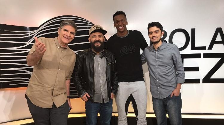 O apresentador  João Carlos Albuquerque, o humorista Alfinete, do Pânico, Jô, e o repórter Vladimir Filho  - Divulgação - Divulgação
