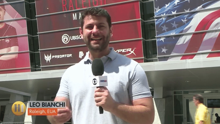 Leo Bianchi como repórter da TV Globo - Reprodução - Reprodução