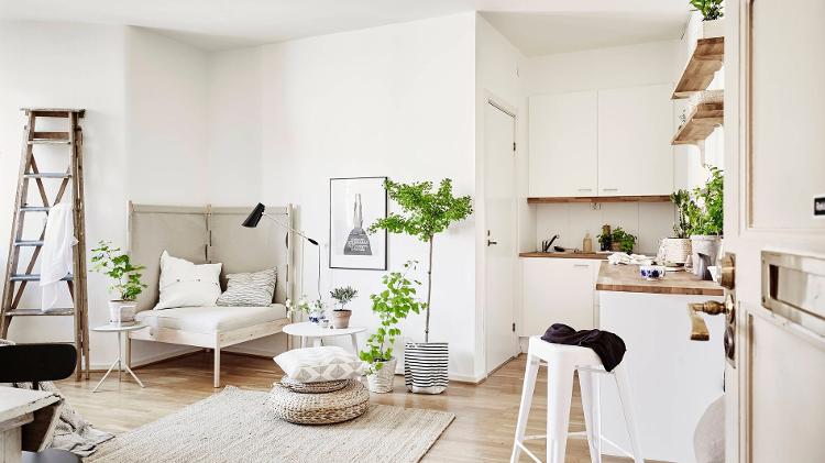 Kitnet branca - Reprodução/Pinterest - Reprodução/Pinterest