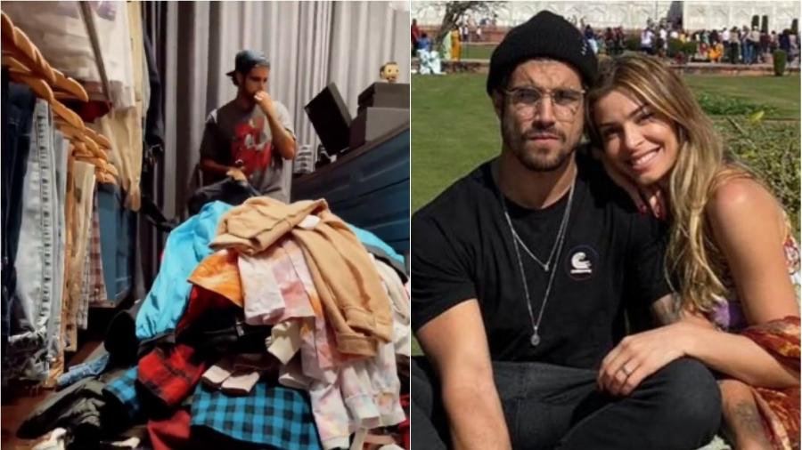 Grazi Massafera filma Caio Castro separando roupas em closet - Reprodução/Instagram